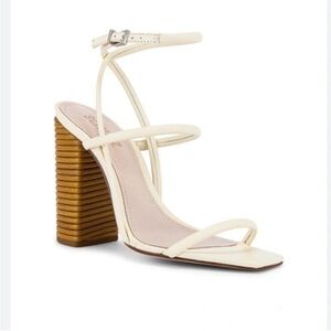 Schutz Ambrielle Vanilla Leather High Heel Sandals